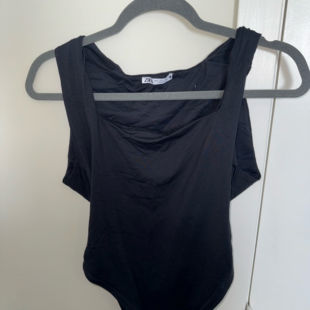 Zara Black Sleeveless Bodysuit